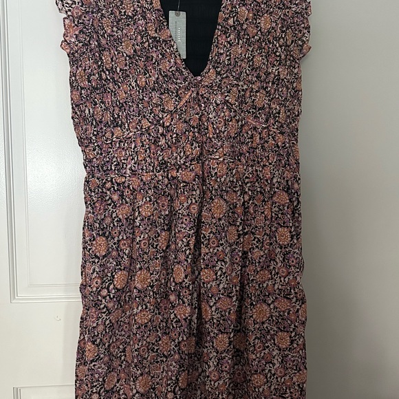 Anthropologie Peregrine Smocked Ruffle Midi Dress NWT Petite Medium - Picture 4 of 6